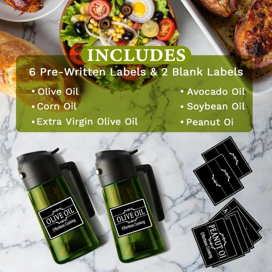 Oil Dispenser Bottle for Kitchen2 in 1 Olive Oil Dispenser for KitchenOil Sprayer for CookingSalad Frying BBQ Air FryerUpgraded