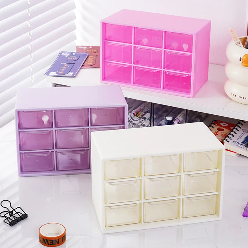 Multi-layer Desktop Storage Box Large Capacity Dustproof Organizing Box Multifunctional Transparent Six Grid Drawer Storage Box