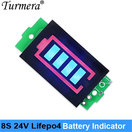 Turmera Battery Indicator LED Display 1S 4.2V 2S 8.4V 3S 10.8V 4S 14.4V 5S 18V 6S 25V 12V 24V 36V 48V for Screwdriver Drills Use