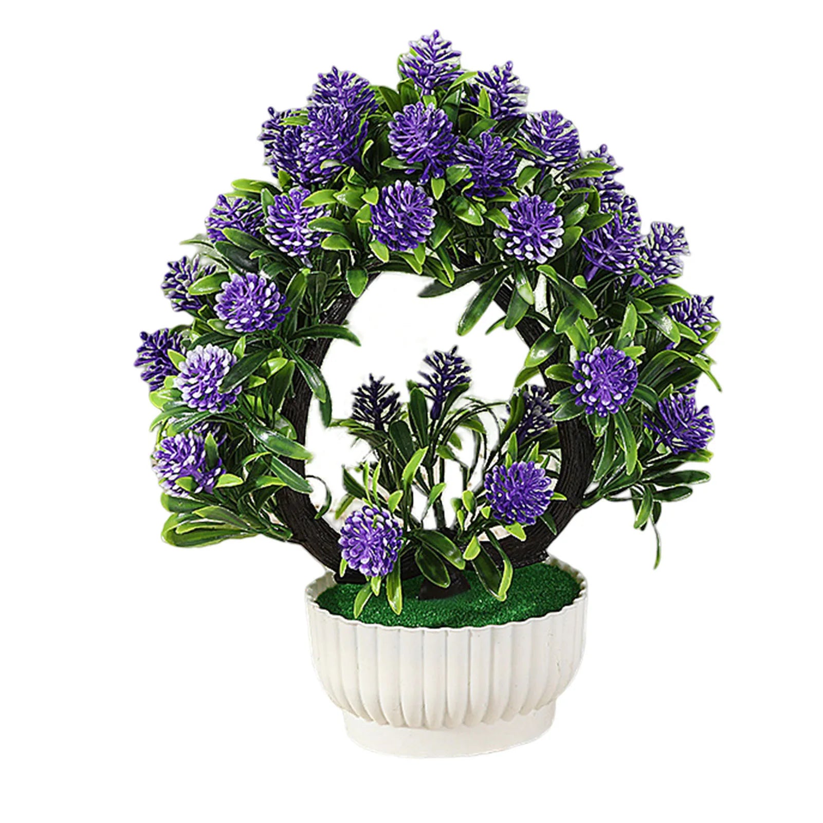 Artificial Flower Bonsai Realistic UV Resistant Plastic Easy Care Fake Flowers Bonsai for Outdoor