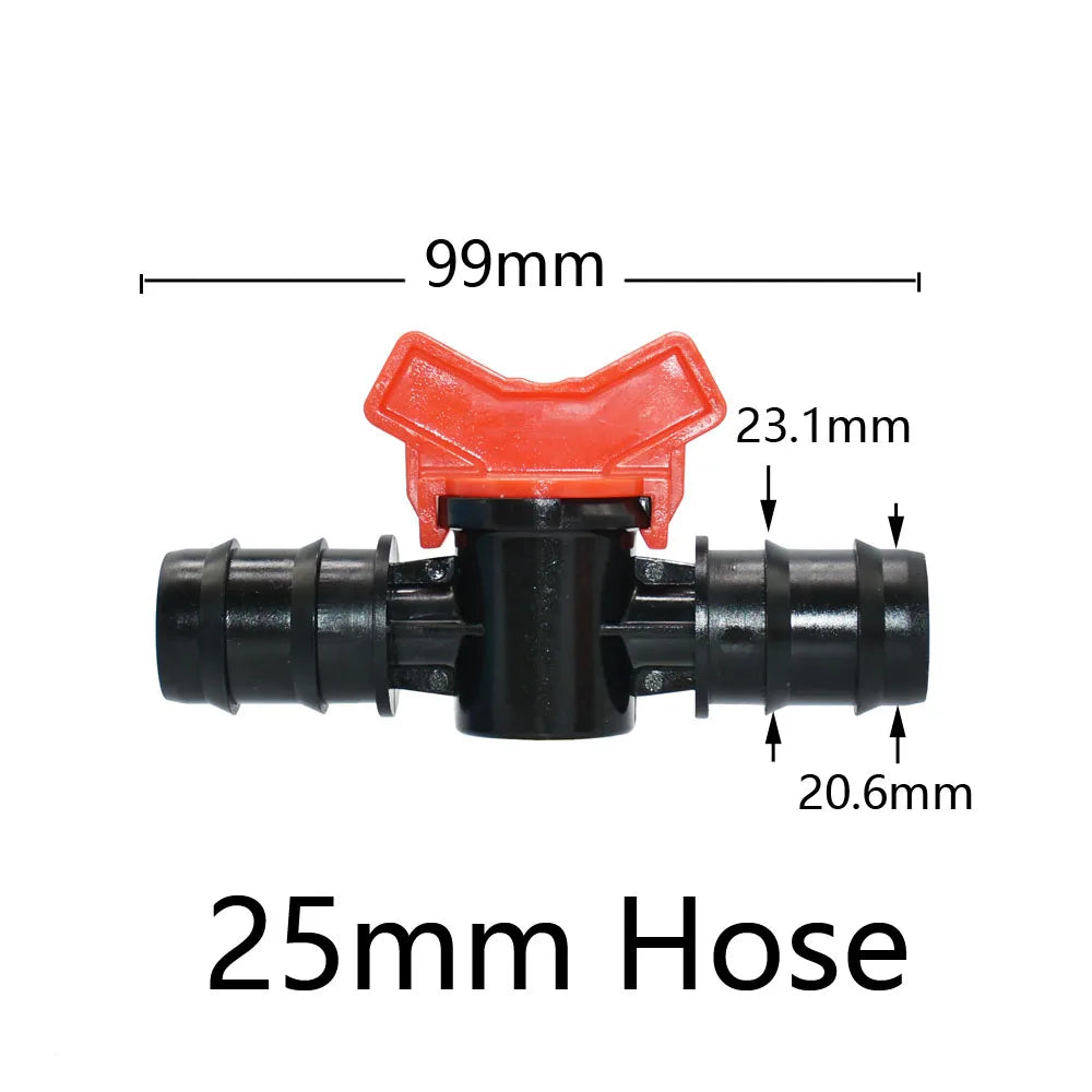 Miniature Plastic Shut Off Coupling Valve Connectors for 4/7 8/11 10/16/20/25mm Hose Garden Water Irrigation Pipe Adaptor Barb