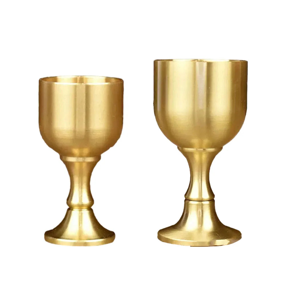 Vintage Brass Wine Glass Drinking Liquor Tumbler Cup Mug For Party-Bar 15ml 30ml 5.5x3cm (S); 8x4cm L Dining-Bar Accessories
