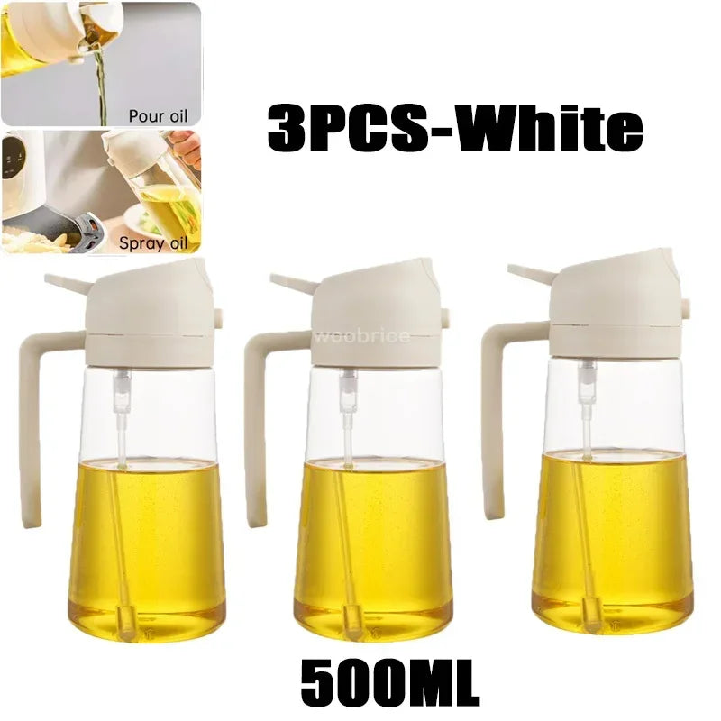 2in1 Oils Sprayer Olive Oil Spray Plastic Bottle Vinegar Dispenser Kitchen Oil Diffuser Accessories Camping Baking Pic