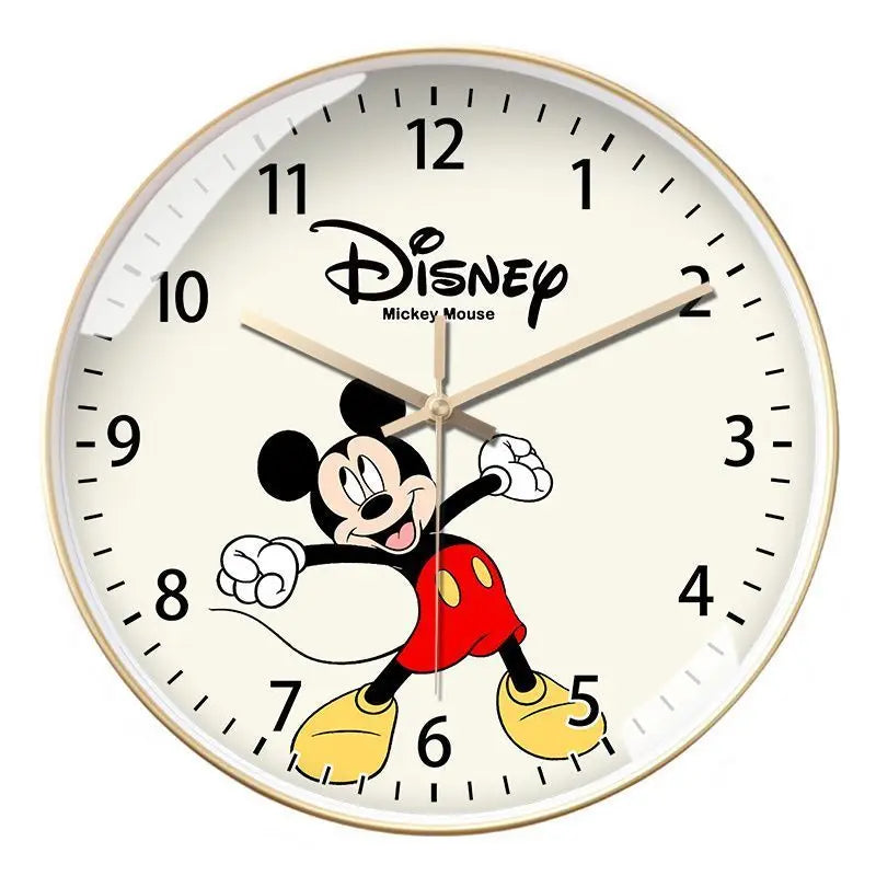 Living room wall clock creative Mickey and Minnie cartoon kawaii children's bedroom wall clock cartoon silent quartz clock