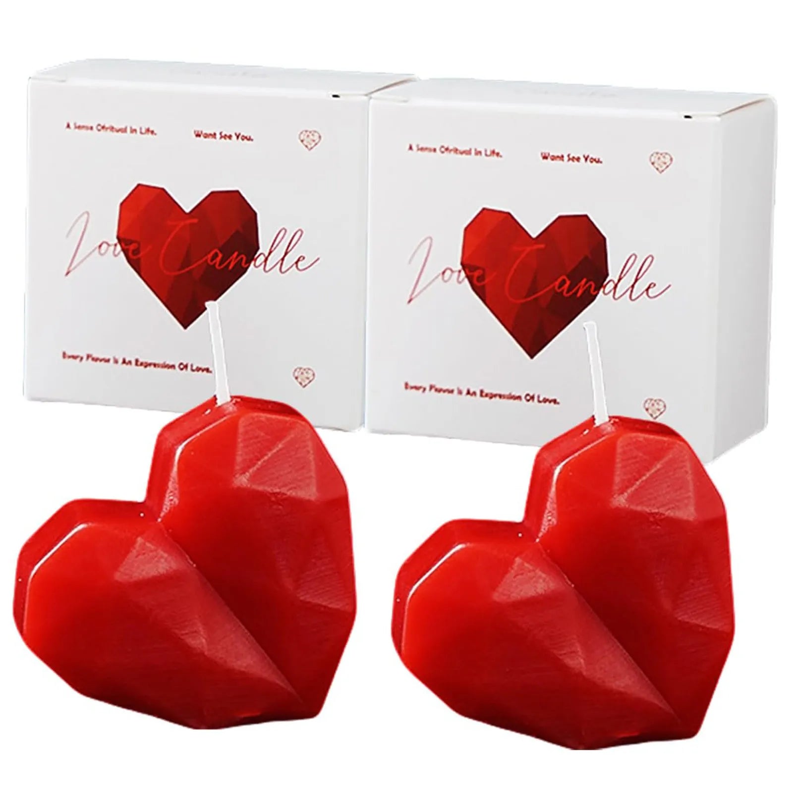 Love Aromatherapy Candle Valentine's Day Wedding Gift Heart Shaped Handmade Atmosphere 3D Design Geometric Texture Shaped Candle