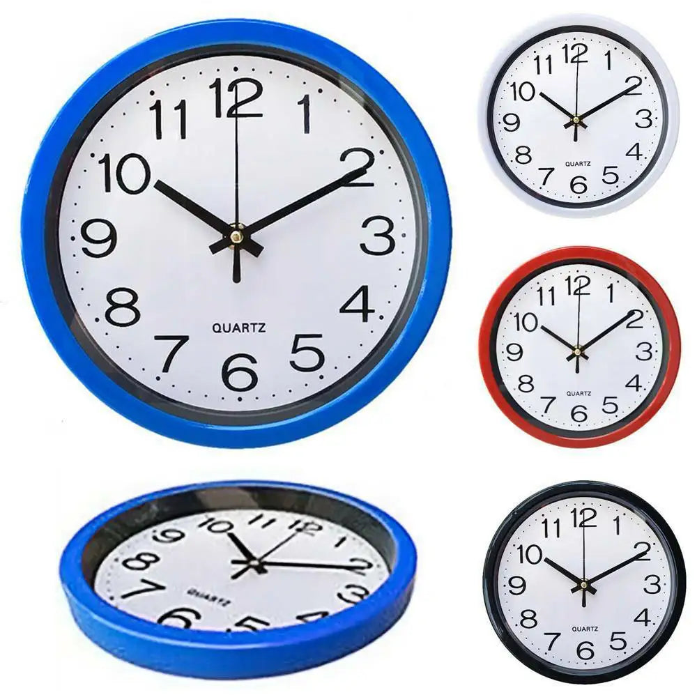 Round Wall Clock Quartz Silent Sweep Movement Home Bedroom Kitchen Modern Clocks
