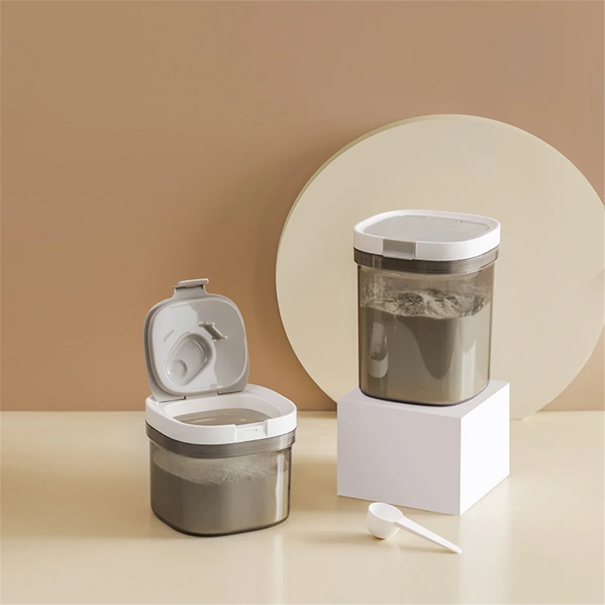 ABLG Airtight Coffee Storage Container, 800ML Plastic Kitchen Canister with Lid for Coffee Bean, Flour, Sugar, Cereal