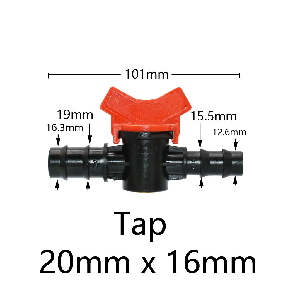 Miniature Plastic Shut Off Coupling Valve Connectors for 4/7 8/11 10/16/20/25mm Hose Garden Water Irrigation Pipe Adaptor Barb