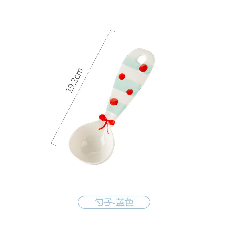 ‌Cute Apple Elephant Ramen Bowl-Microwave Safe Ceramic Tableware Set Cartoon Rice Noodle Dish Gift for New Home Pink Kitchenware