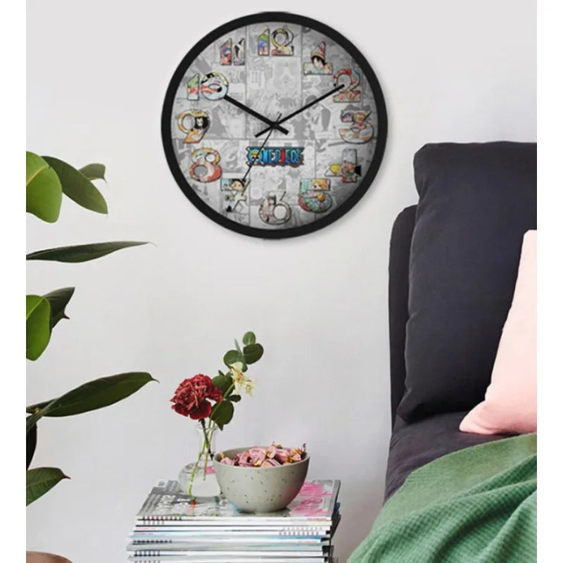 10-inch One Piece Wall Clock Luffy Animation Two-dimensional Living Room Bedroom Wall Creative High-Precision Decoration Clock