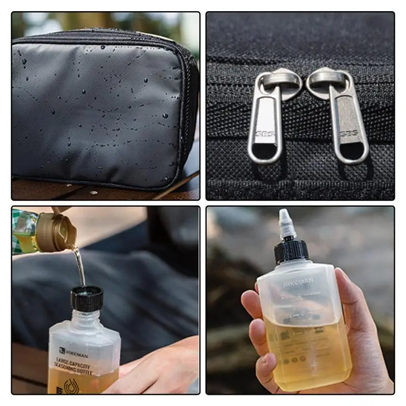 14 Pcs Camping Seasoning Storage Bag Set Outdoor 200ml Seasoning Bottle Kit Spice Organizer Containers Camping Picnic Supplies