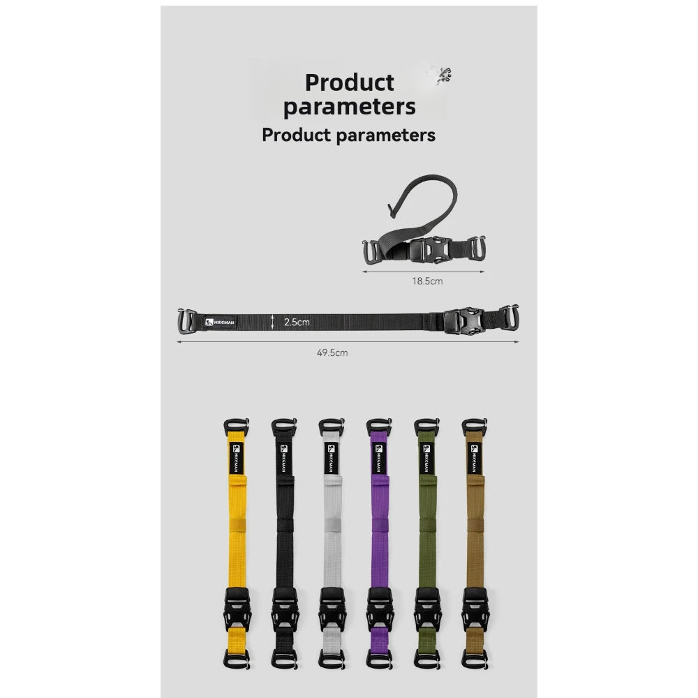 Outdoor Luggage Strap with Plug-In Buckle Adjustable Packing Straps for Camping Travel Equipment