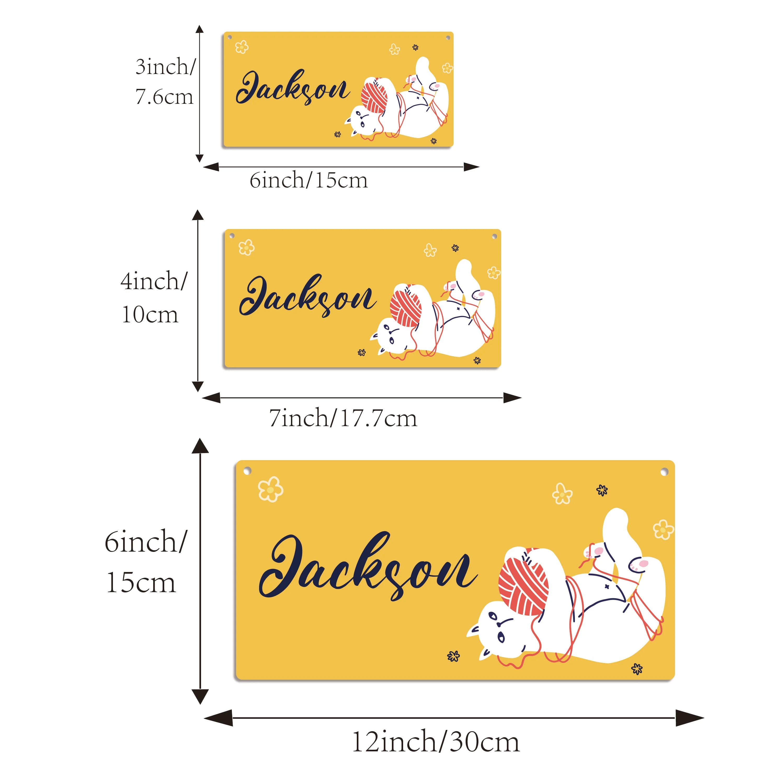 1 pc cute cat Customized Name Hanging Plaque Garden Plaque Wall Art Decor For Bedroom Decor