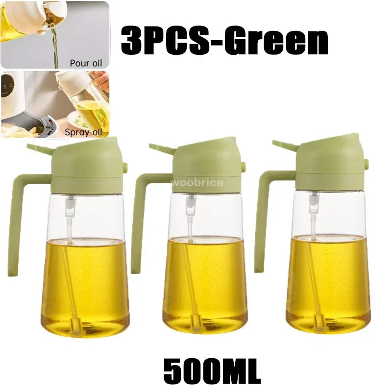 2in1 Oils Sprayer Olive Oil Spray Plastic Bottle Vinegar Dispenser Kitchen Oil Diffuser Accessories Camping Baking Pic