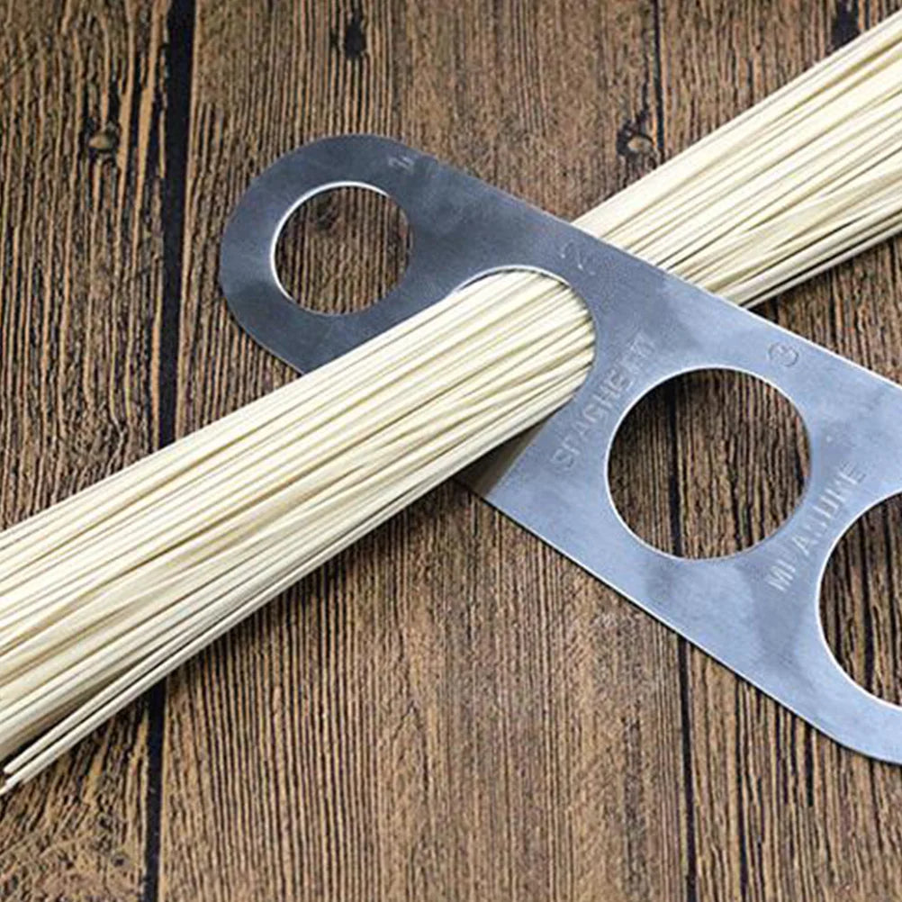 2pcs Spaghetti Measurer Stainless Steel 4 Hole Noodle Measuring Tool Kitchen Gadget For Pasta Portion Control Noodle Ruler