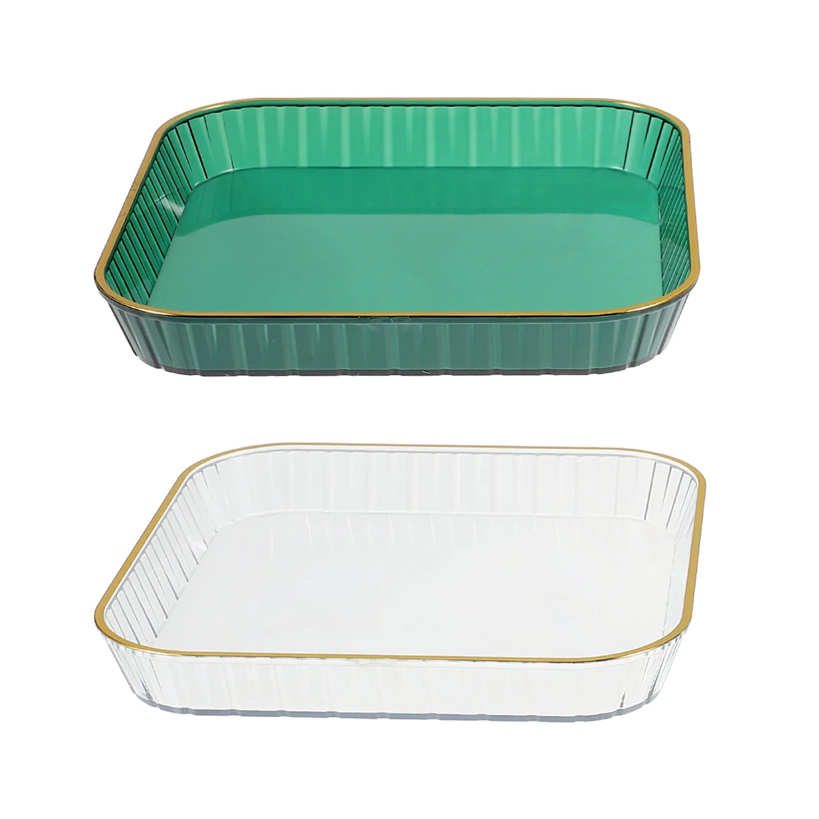 2 Pcs PET Material Fruit Snack Tray Elegant Serving Platters Dessert Container Party Candy Holder Thick Texture Smooth