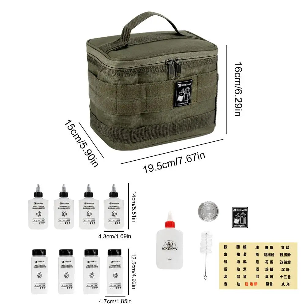 14 Pcs Camping Seasoning Storage Bag Set Outdoor 200ml Seasoning Bottle Kit Spice Organizer Containers Camping Picnic Supplies
