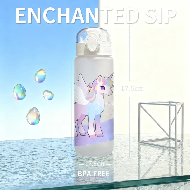 3D Printed 780ml Unicorn Patterns Water Cup with Hand Outdoor Water Bottle,PVC-Free, Leak-Proof, Matte Finish Fade-Resistant