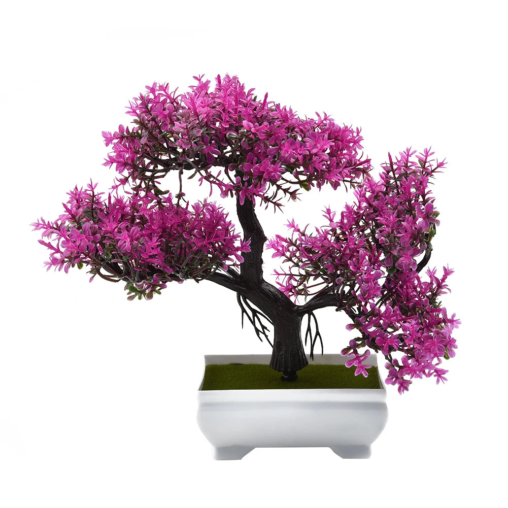 Artificial Plants Bonsai Small Tree Pot Fake Plant Flowers Potted Bonsail For Home Room Table Balcony Garden Arrangement Decor