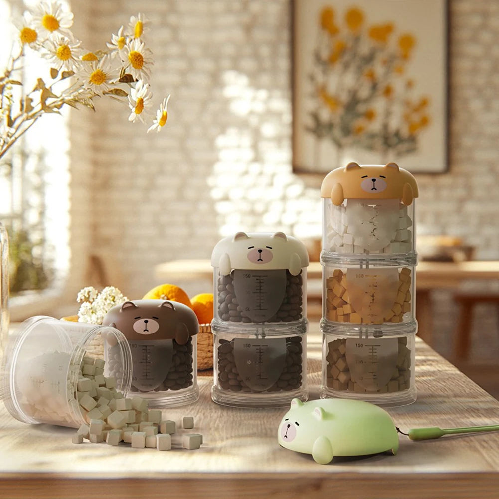 Airtight Outdoor Dog Treat Jar Multi Layers Dog Treat Portable Pet Food Container Stackable Cookie-Jar for Outdoor Walking