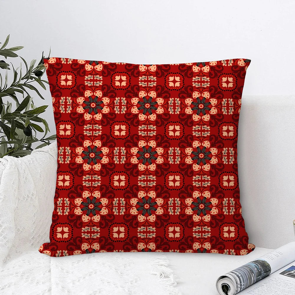 Persian Carpet Pattern Pillow Case Sofa Decorative Home Double-sided Printing Short Plush Cushion Cover Throw Pillow Cover Gifts