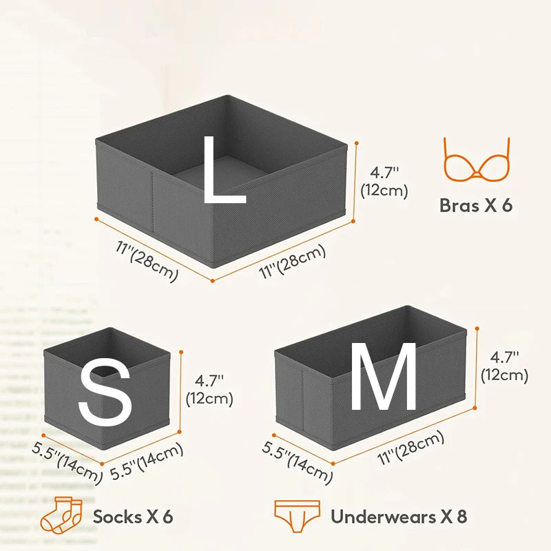 Drawer Organizer Non-woven Fabric Clothes Underwear Wardrobe Organizers Dividers Foldable Dresser Socks Closet Storage Baskets