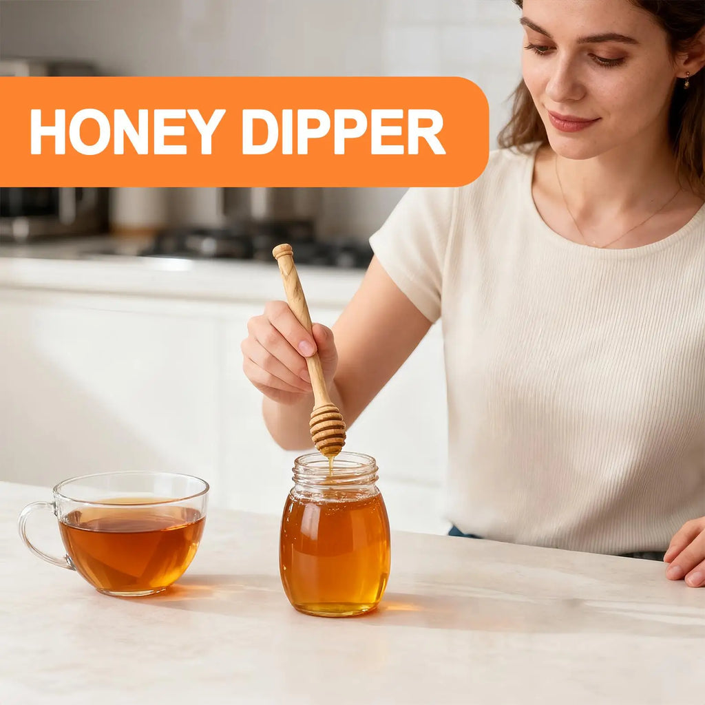 Honey Dipper Wood Natural Honey Wand Kitchen Serveware For Sandwich Lunch Holiday Winter Candy Pancake Halloween House Fall Food