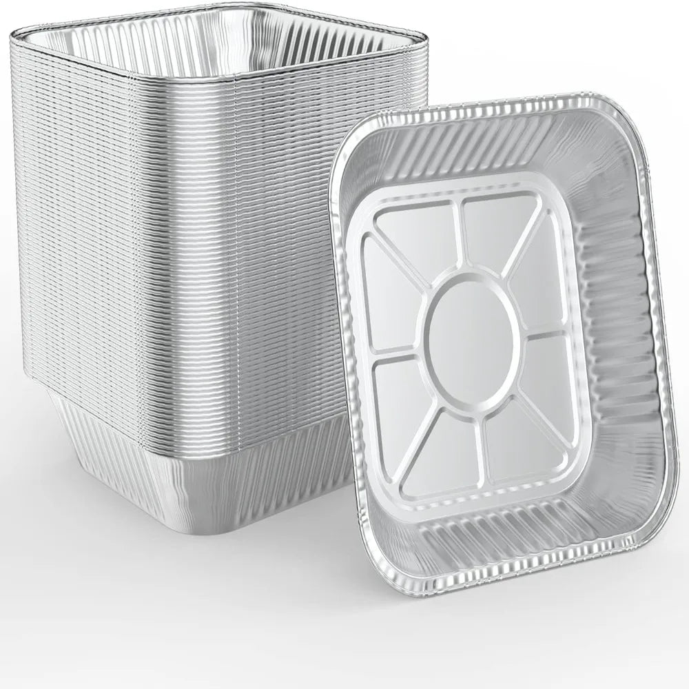 20CM Air Fryer Aluminum Foil Pan Kitchen Supplies Food Containers Square Oven BBQ Tray Oil-proof Non-stick Kitchen Baking Tool