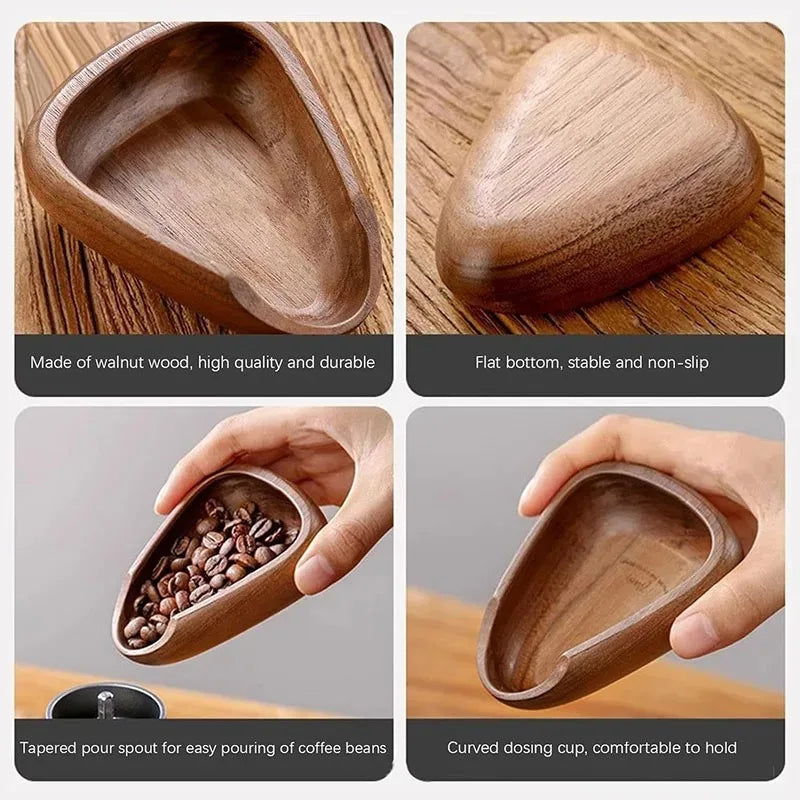 Coffee Beans Dose Trays Solid Wood Walnut Bean Shovel Scoops Measure Tea Separator Vessel Espresso Kitchen Tools