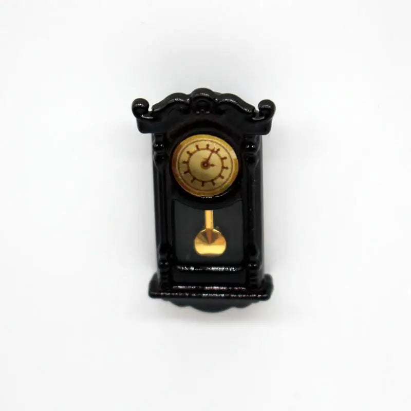 Dollhouse Vintage Wall Clock Dial Pointer Movable Miniatures Model Living Room Accessories Of Doll House Kids Pretend Play Toys