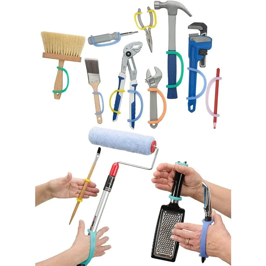 Silicone Universal Cuff Aid for Limited Hand Grip Cerebral Palsy Therapy Adaptive Eating Tableware Spoon Fork Holder Disabled A