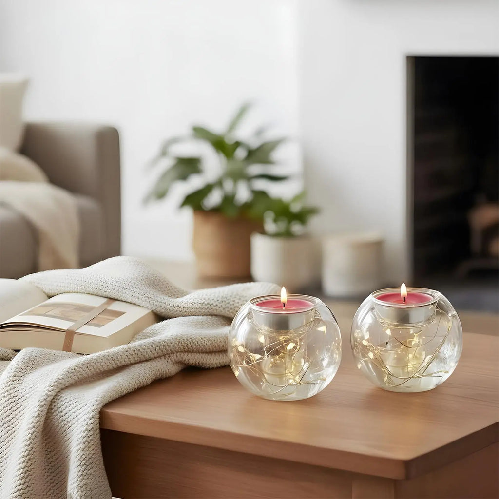 Floating Candle Holders Glass Heat Resistant Festive Table Centerpiece Christmas Tea Lights Candle Holder For Party Tree Wedding
