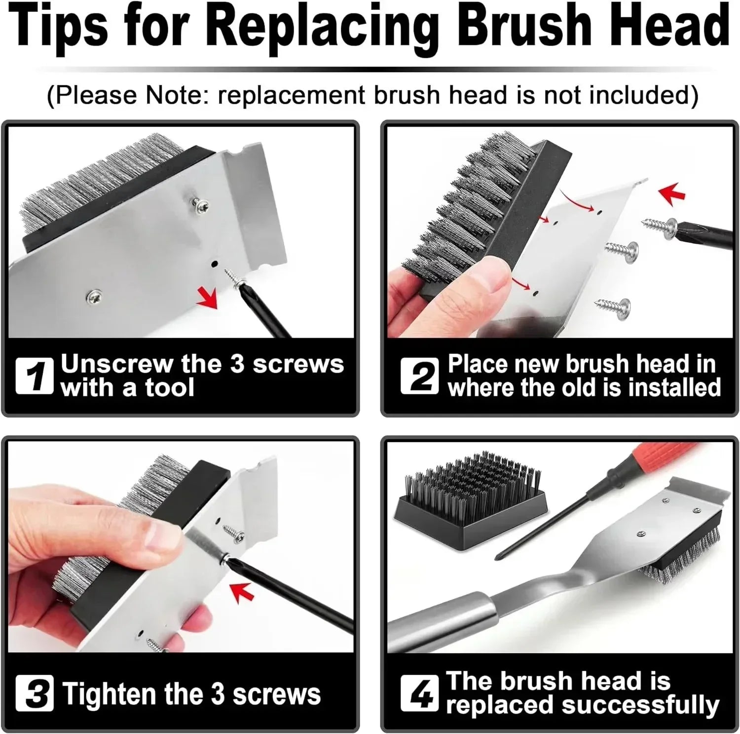 CZHIYAO Stainless Steel BBQ Brush And Scraper Set Safe Grill Cleaning Tool Outdoor Barbecue Accessories Perfect Gift Men Fathers