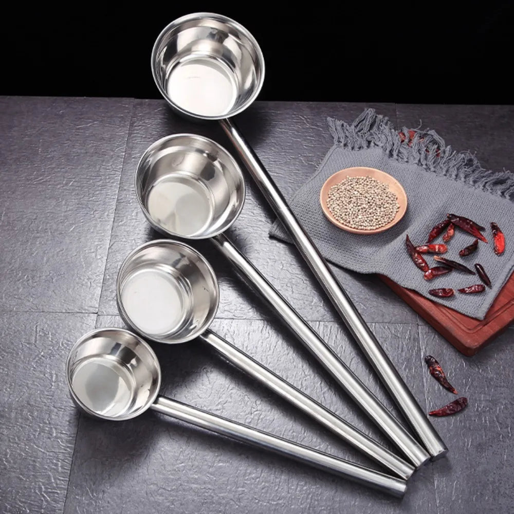 35/45/65cm 304 Food Grade Stainless Steel Ladle Congee Spoon Canteen Restaurant Long Handle Water Spoon Used