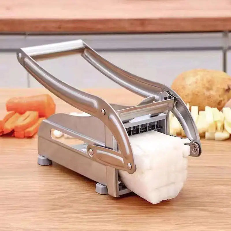 Professional Potato French Fry Cutter Machine with 2 Blades Stainless Steel Manual Vegetable Potato Slicer Kitchen Gadgets