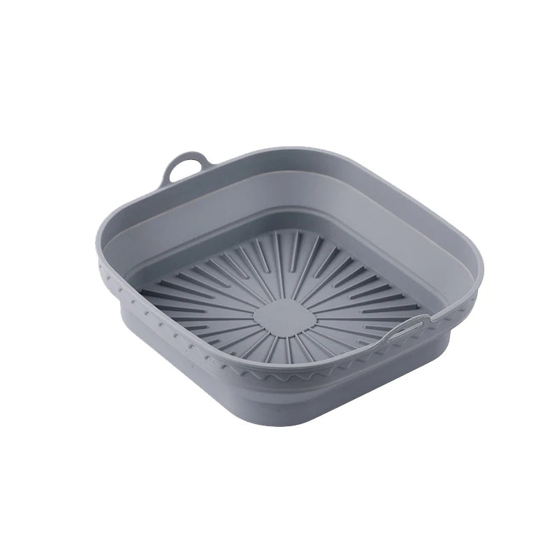 1Pcs Silicone Air Fryer Oven Baking Tray Pizza Fried Chicken Basket Pad Air-fryer Pot Food Plate Reusable Airfryer Pan Liner