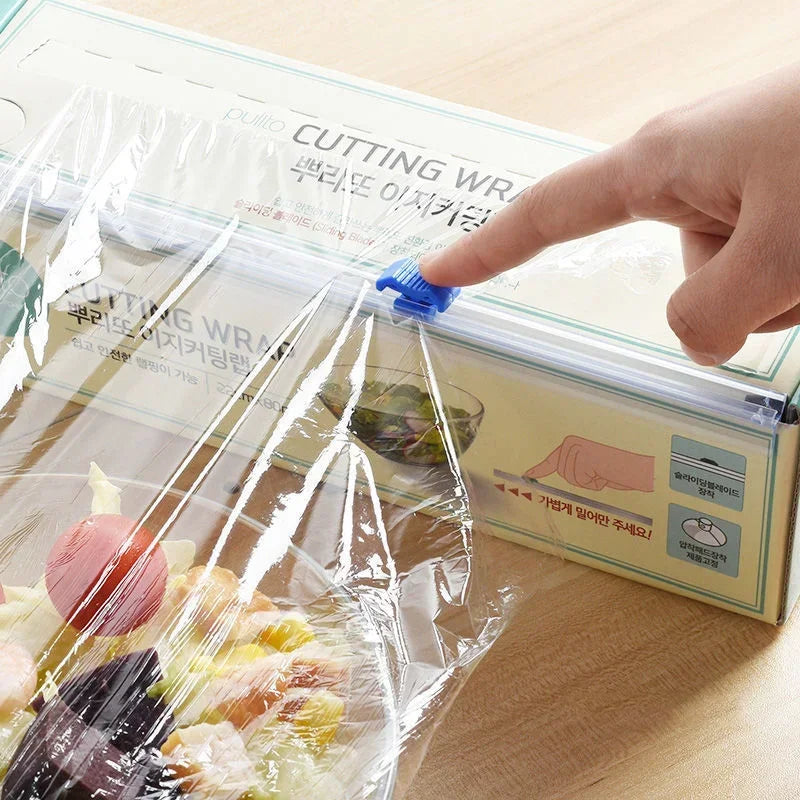 33/38/43cm Reusable Plastic Wrap Dispensers and Foil Film Cutter Food Cling Film Cutter Food Wrap Dispenser Cutter Kitchen Tool