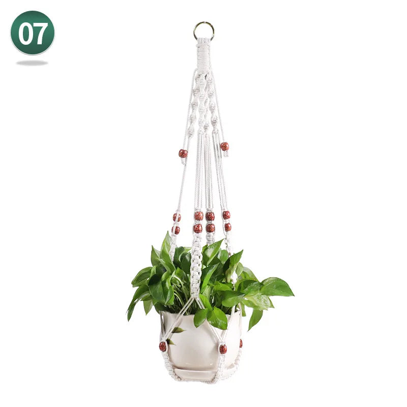 Handmade Macrame Plant Hanger Plant Hanger Flower Pot Planter Hanger Wall Decor Courtyard Garden Hanging Planter Hanging Basket