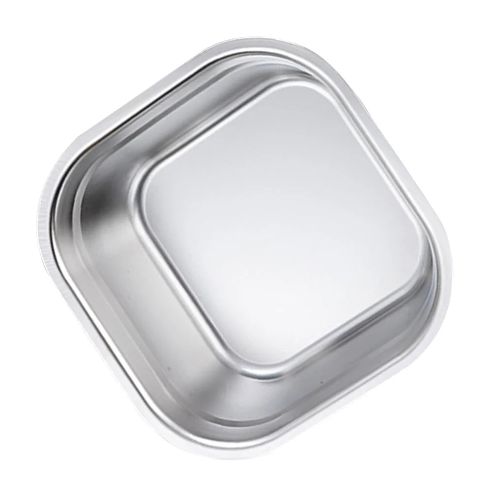 Square Stainless Steel Washing Basin Large Capacity Multi-Purpose Vegetable Fruit Mixing Bowl Kitchen Gadget Buffet Tray Soup