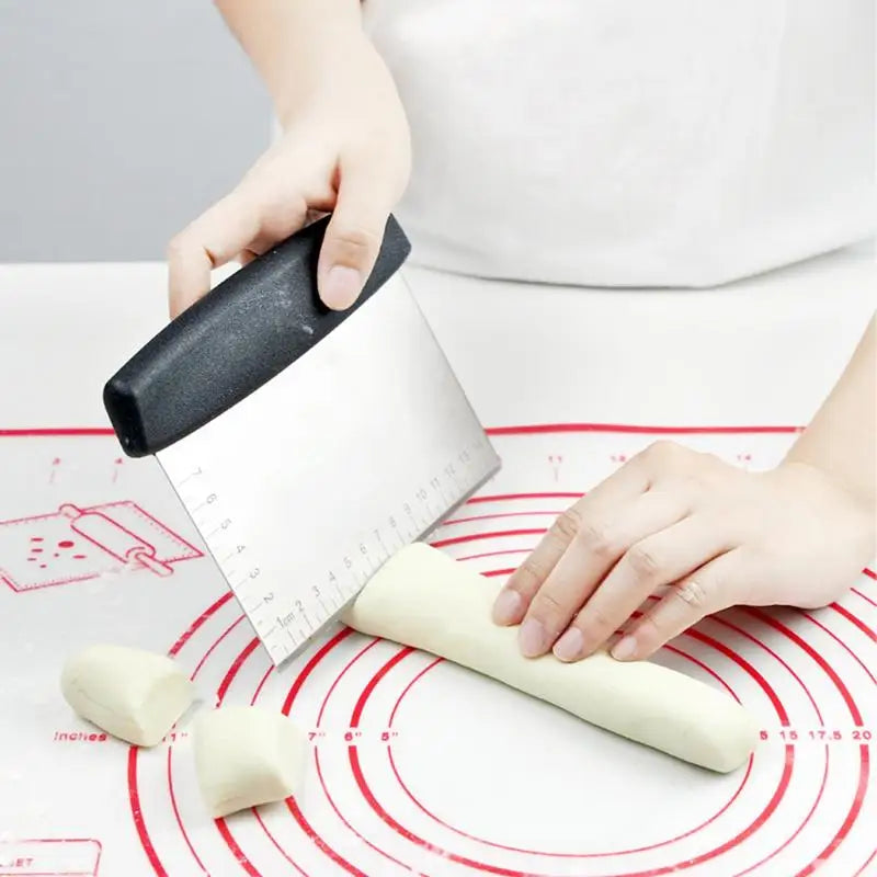Dough Cutter For Bread Dough Cutter And Scraper Tool Kitchen Dishwasher Safe Stainless Steel Pizza Cutter Pastry Scraper With
