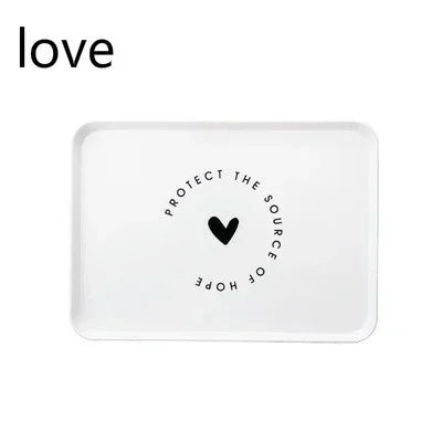 1 Pcs Practical Plastic Dessert Serving Tray Tea Breakfast Bread Tray Snack Plate Storage Plates Square Accessory Cosmetics Dish