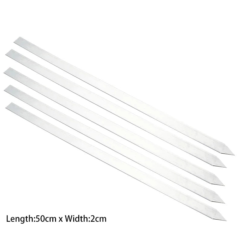Kabob Skewers Flat Metal BBQ Barbecue Skewer with Wooden Handle Stainless Steel Kabob Skewers for Brazilian Koobideh Persian