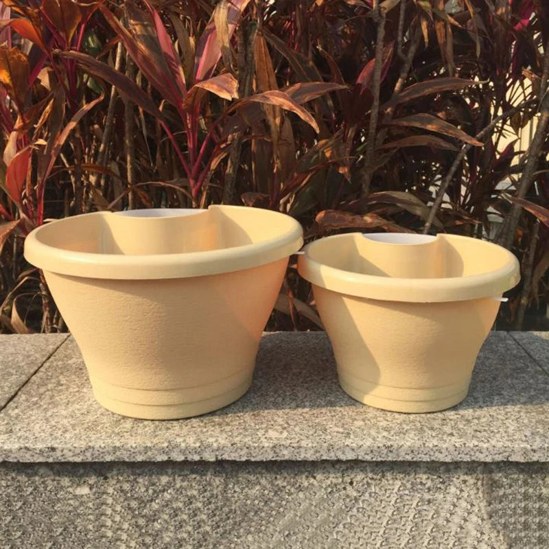 Flower Pot Exquisite Wall-mounted Plastic Wall Hanging Basket Flowerpot For Outdoor Garden Balcony Planter Bucket Home Decor