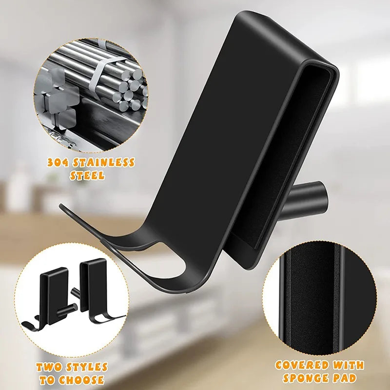 Shower Squeegee Black With Hook Stainless Steel Core Silicone Bathroom Cleaning Window Screen Bath Wiper Cleaner Glass Door