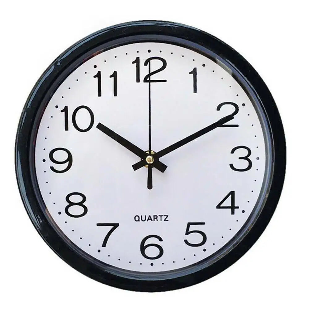 Round Wall Clock Quartz Silent Sweep Movement Home Bedroom Kitchen Modern Clocks