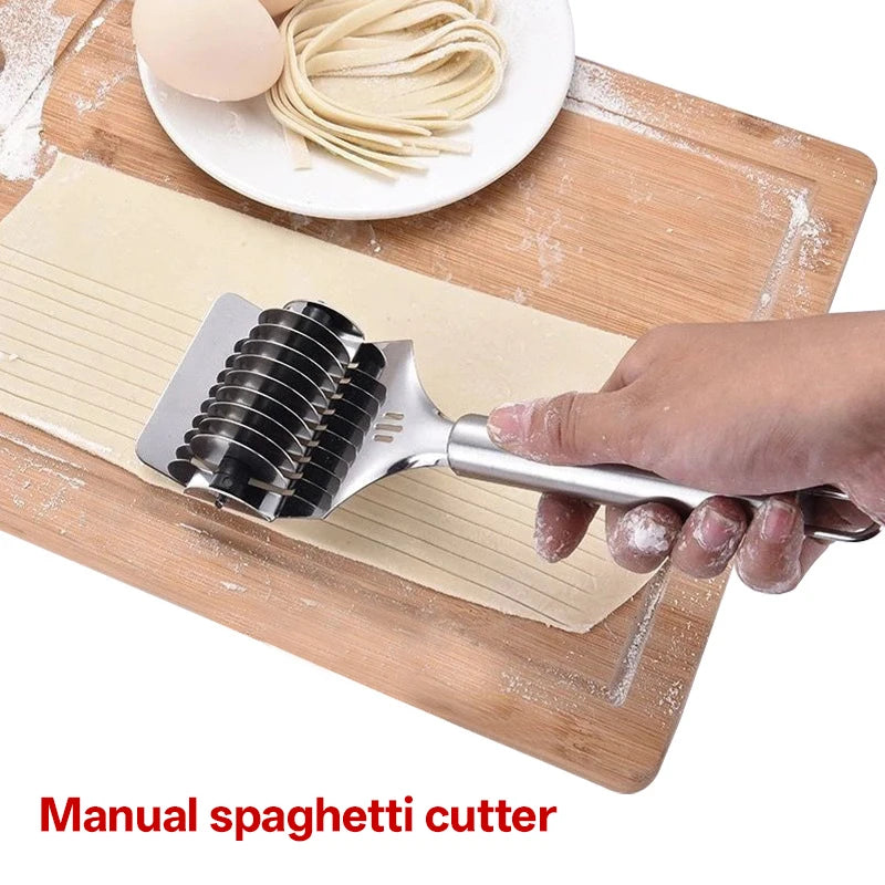 Stainless Steel Manual Noodle Cutter Rolling Spaghetti Maker Pressing Pasta Machine Kitchen Shallot Knife Cooking Accessories