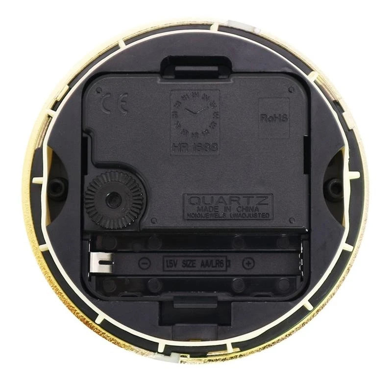 Golden for Rim 90mm Clock Insert Embedded Mini Wall Clock for Head DIY Movement with Arabic Numerals