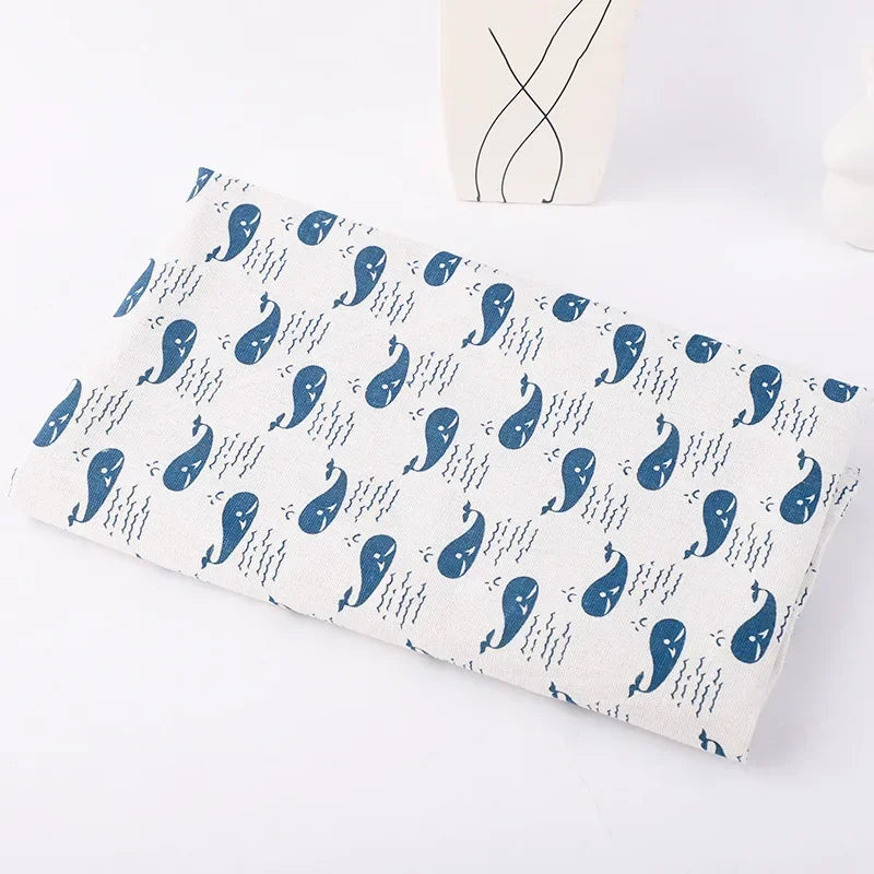 Printed Linen Cotton Fabric Cloth For Curtain Christmas Home Tablecloth Table Runner Pillow Cushion Handwork Sewing Placemat Bag