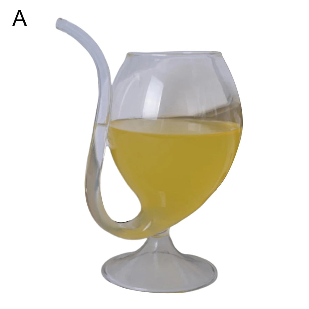 HOT SALE Wine Whiskey Glass Heat Resistant Sucking Juice Milk Drinking Tube Straw Cup creative wine glass high quality glass cup
