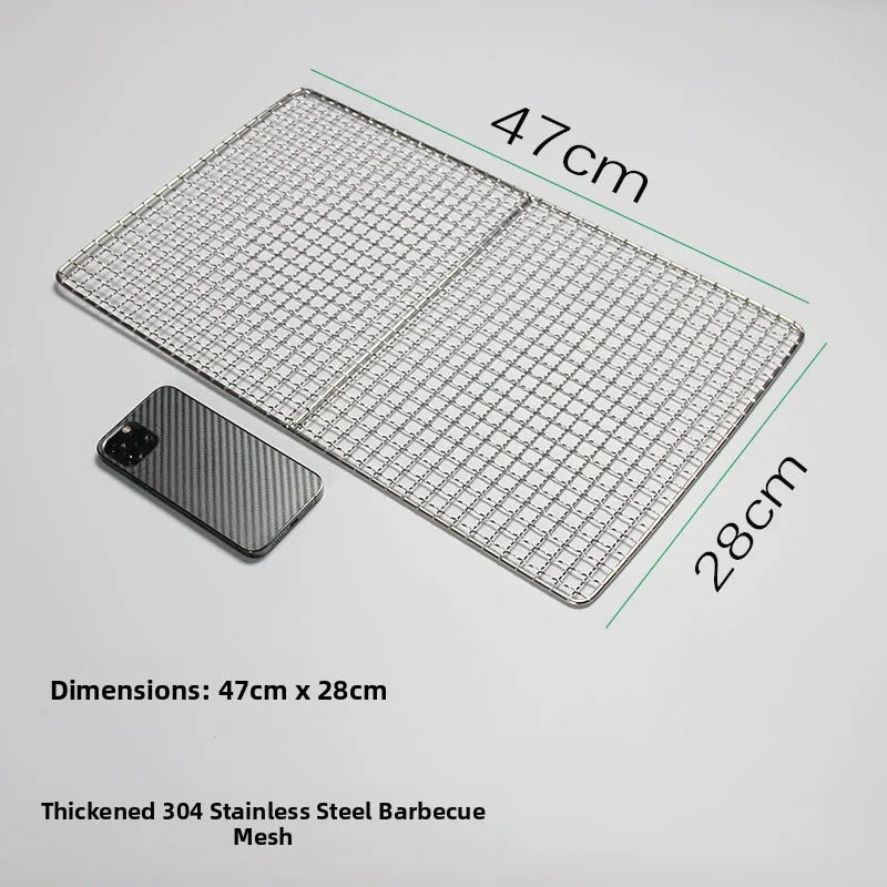 Thiened Rectangular Me BBQ ill Net 304 Stainl Steel Drng Net Barbecue Wire Me for Outdoor Kitchen Cooking Tools